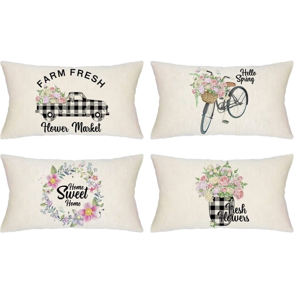 St Patricks Day Decorations Pillow Covers 18x18 Set of 4 Green Buffalo Plaid Throw Pillow Covers Irish Lucky Shamrock Cushion Case Outdoor Decorative Throw Pillows for Couch Sofa Home Decor