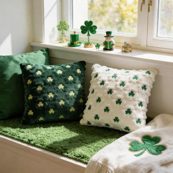 St Patricks Day Decorations, St. Patrick's Day Decorations, St Patricks Day Pillow Covers 18x18, St. Patrick's Day Cushion Cover for Living Room Sofa & Home Decor