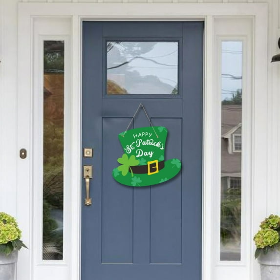St Patricks Day Decorations Welcome Door Sign Holiday Hanging Decor Home Party Decor - Paper Material Festive Gift Irish Theme Celebration(B)