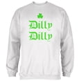 thumbnail image 1 of St. Patricks Day Dilly Dilly Shamrock Mens Sweatshirt White MD, 1 of 1