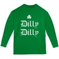 thumbnail image 1 of St. Patricks Day Dilly Dilly Shamrock Youth Long Sleeve T Shirt Green YSM, 1 of 1