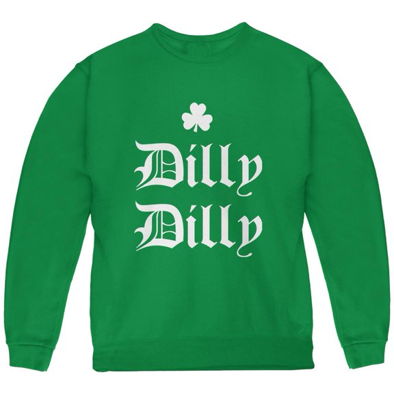 St. Patricks Day Dilly Dilly Shamrock Youth Sweatshirt Green YSM