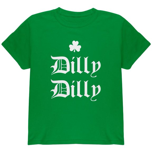 St. Patricks Day Dilly Dilly Shamrock Youth T Shirt Irish Green Youth X-SM