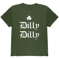 thumbnail image 1 of St. Patricks Day Dilly Dilly Shamrock Youth T Shirt Military Green YMD, 1 of 1