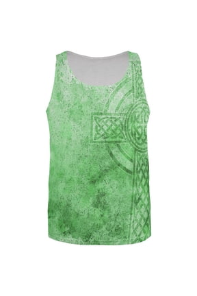 St. Patricks Day Dirty Irish Celtic Cross All Over Mens Tank Top Multi LG