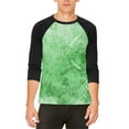 thumbnail image 1 of St. Patricks Day Dirty Irish Celtic Cross Mens Raglan T Shirt White-Black X-LG, 1 of 2