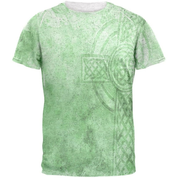 St. Patricks Day Dirty Irish Celtic Cross Mens T Shirt Heather White LG