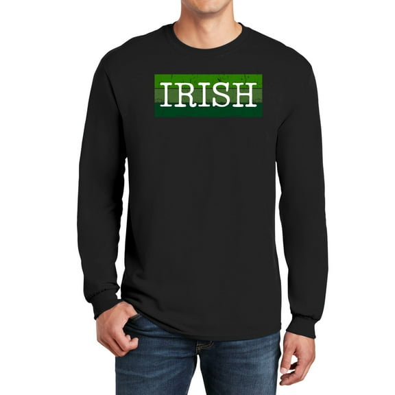St Patricks Day Distressed Irish Typeset Mens Long Sleeve T Shirt