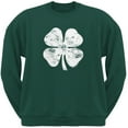 thumbnail image 1 of St. Patricks Day - Distressed Shamrock Forest Green Adult Sweatshirt - Large, 1 of 1
