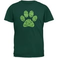 thumbnail image 1 of St. Patricks Day - Dog Paw Forest Green Adult T-Shirt - 2X-Large, 1 of 1