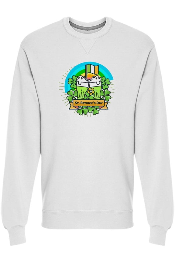 St Patricks Day Doodle Sweatshirt Men -Image by Shutterstock, Male 3X-Large