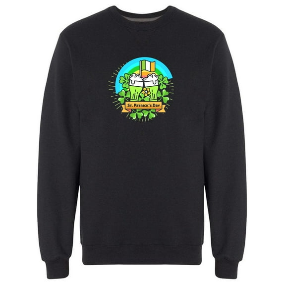 St Patricks Day Doodle Sweatshirt Men -Image by Shutterstock, Male Small