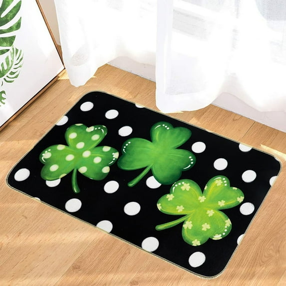 St Patricks Day Door Mat 24x16 Inch, Faux Wool Entrance Rugs, St Patricks Day Decorations Indoor and Outdoor