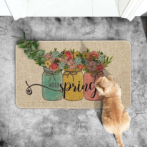 St Patricks Day Door Mat Polyester Floor Mat Holiday Welcome Mat With Non Slip Rubber Backing For Indoor Outdoor Entryway
