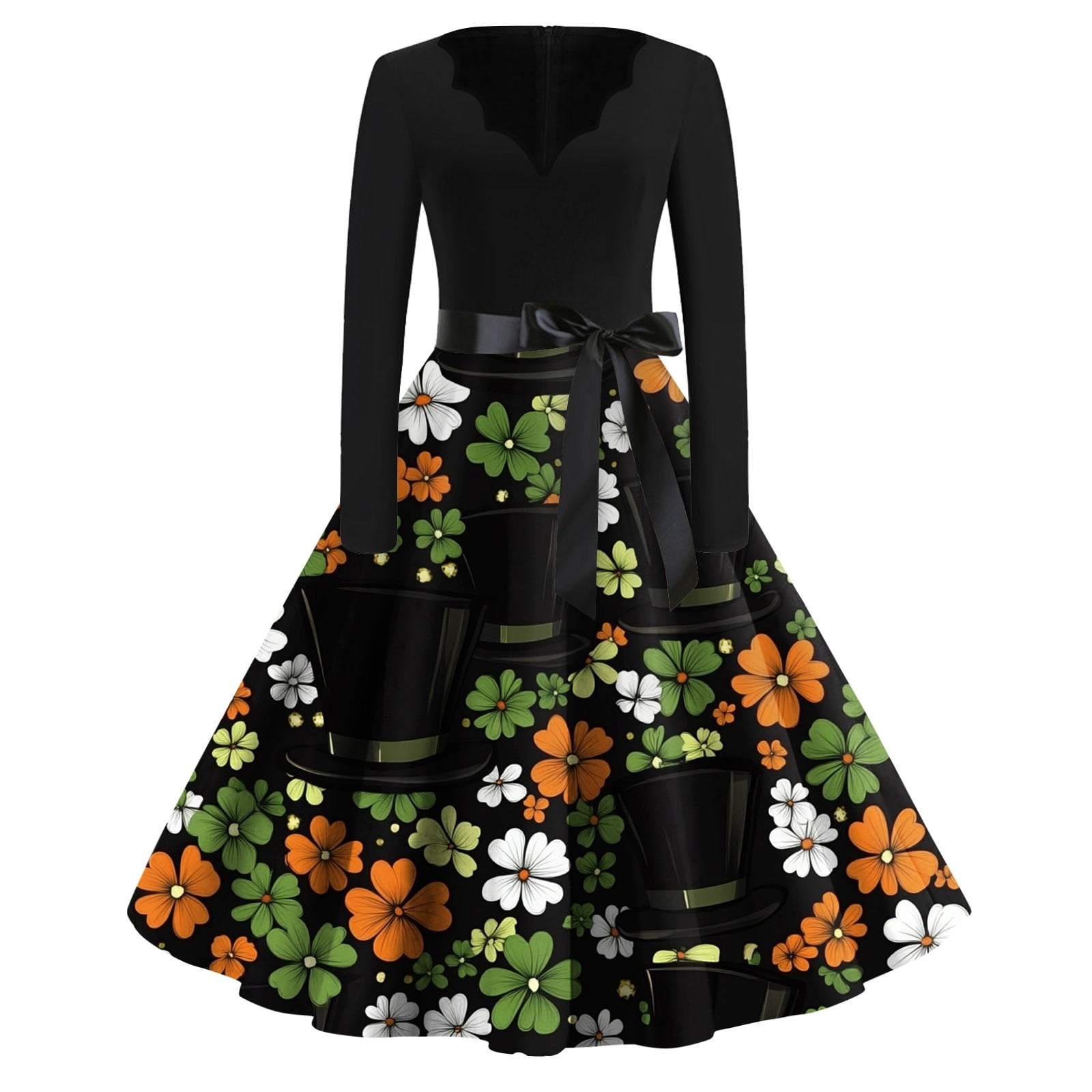 Women's Floral Print Wrap Maxi Dress – Sleeveless, A-Line, Patchwork Ruffle, Teacher & Party Dress - View #9