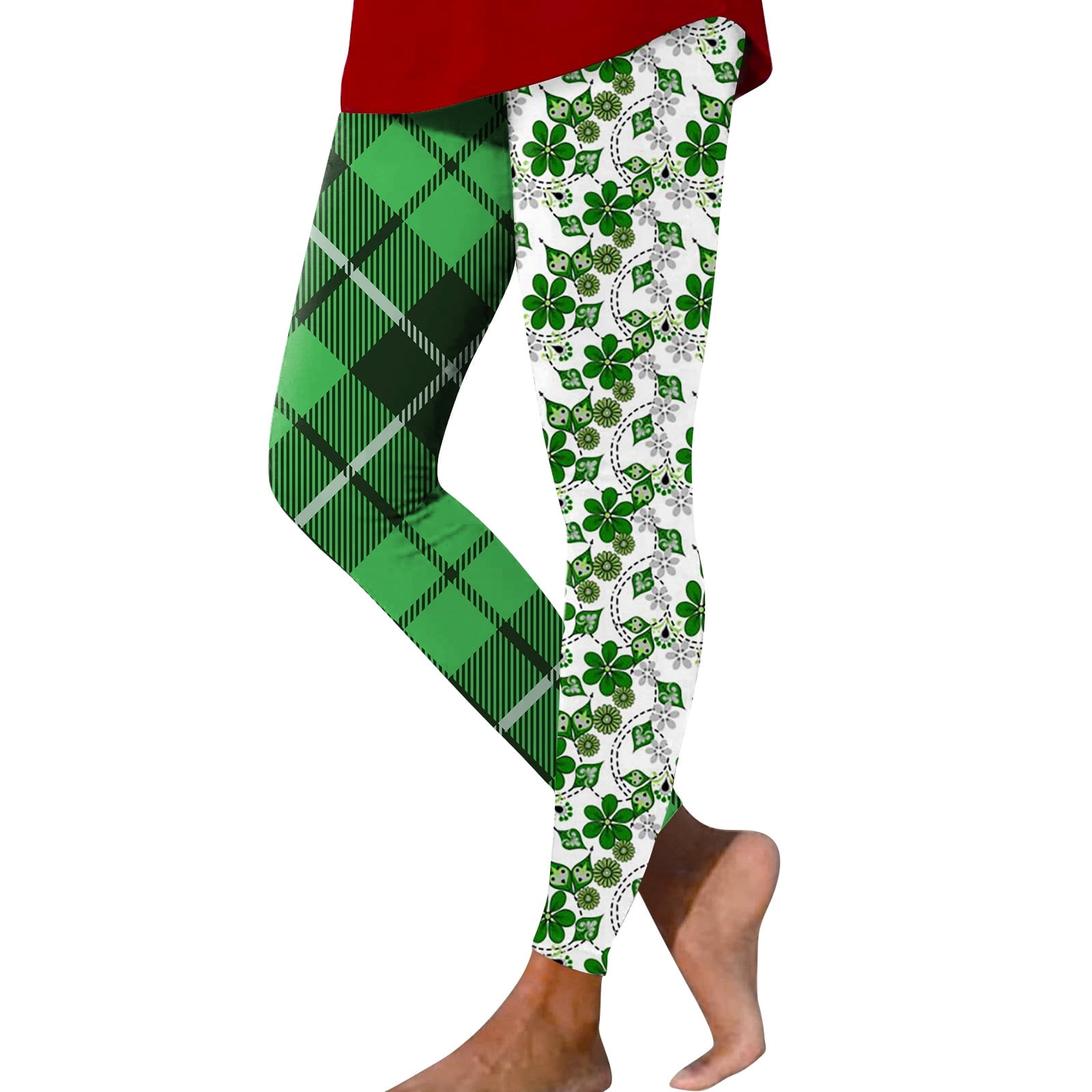 St. Patricks Day Dressy Leggings for Women Elastic Lucky Shamrock Slim ...