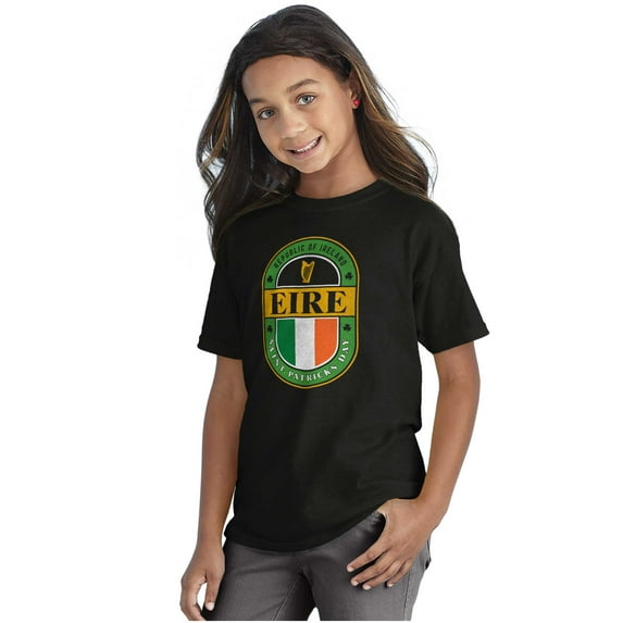 St Patricks Day Eire Ireland Flag Crewneck T Shirts Boy Girl Teen Brisco Brands S