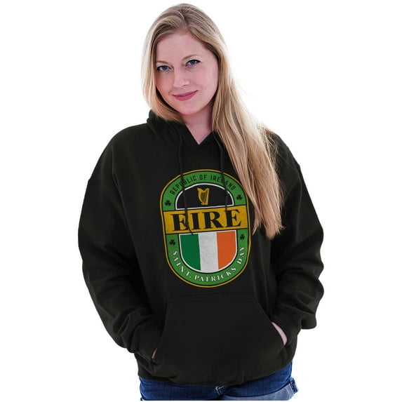 St Patricks Day Eire Ireland Flag Hoodie Sweatshirt Women Men Brisco Brands M