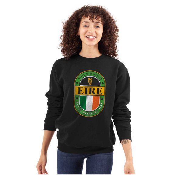 St Patricks Day Eire Ireland Flag Sweatshirt for Men or Women Brisco Brands L