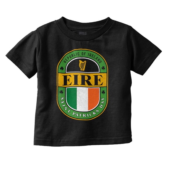 St Patricks Day Eire Ireland Flag Toddler Boy Girl T Shirt Infant Toddler Brisco Brands 12M