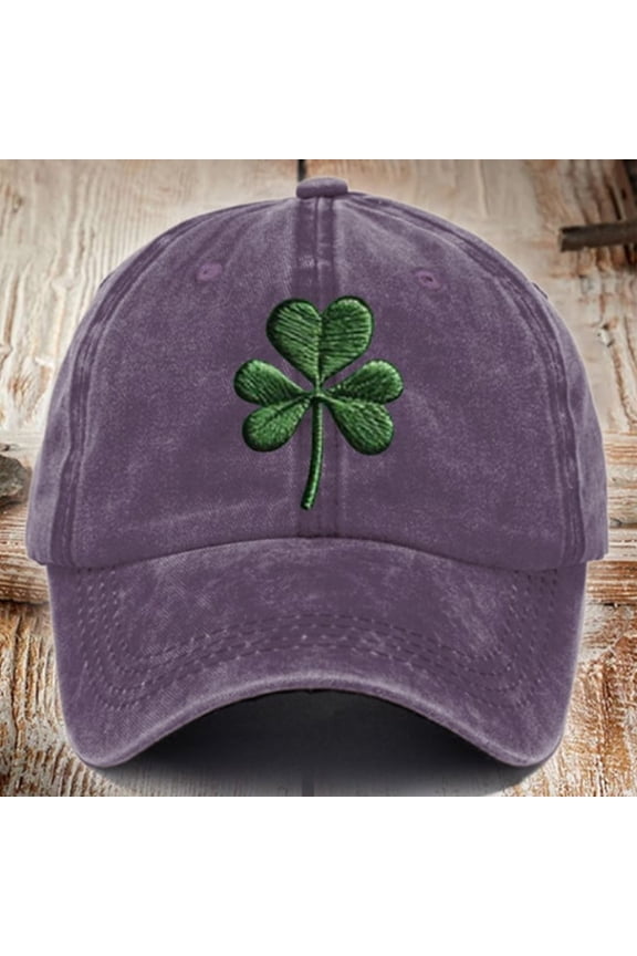St Patricks Day Embroidered Hats Beach Caps Purple