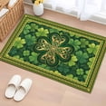 thumbnail image 1 of St Patricks Day Entryway Rug 2'x3'&nbsp; Non Slip Front Door Mats, Gold Green Shamrock Checkered Lucky Leaf Entrance Rugs Indoor Outdoor Carpet, Washable Floor Mats Small Area Rug for Bedroom Kitchen, 1 of 8