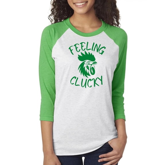 St Patricks Day Feeling Clucky Unisex Raglan Baseball Tee