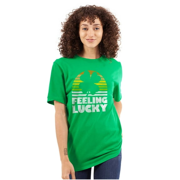 St Patricks Day Feeling Lucky Clover Men's Graphic T Shirt Tees Brisco Brands S
