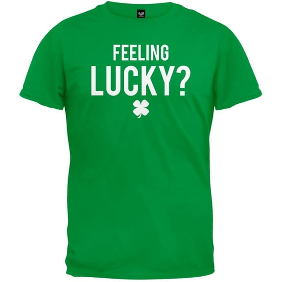 Old Glory Mens St. Patricks Day Feeling Lucky Irish Green Short Sleeve Graphic T Shirt