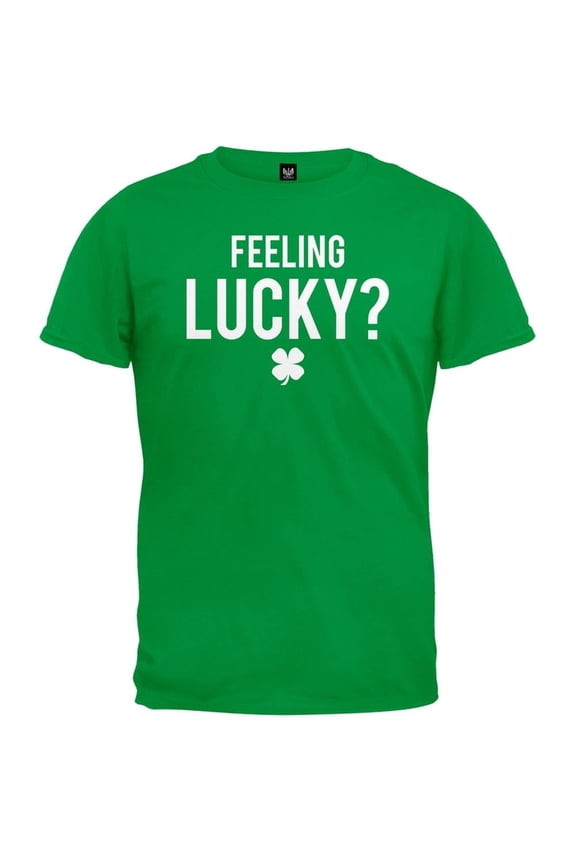 Mens St. Patricks Day Feeling Lucky Irish Green Short Sleeve Graphic T Shirt