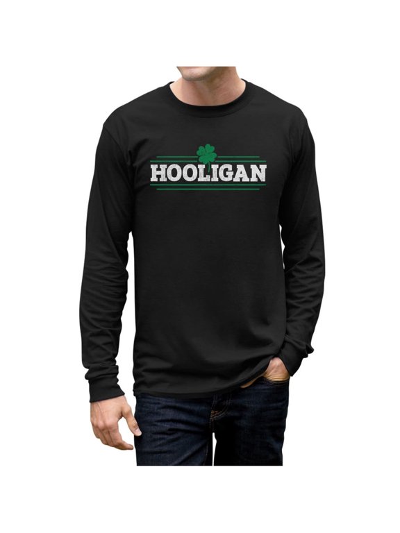 St Patricks Day Funny Shirts for Men Clover Long Sleeve Long Sleeve T-Shirt 3X-Large Black