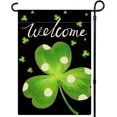 thumbnail image 1 of St Patricks Day Garden Flag 12x18 Inch Double Sided Green Shamrock Clover Yard Flag St Patricks Day Seasonal Holiday Outdoor Decoration, 1 of 1