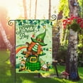 thumbnail image 1 of St Patricks Day Garden Flag Outdoor Holiday Decor for Patio Yard Irish Theme with Shamrock Leprechaun Harp Design(Orange), 1 of 6