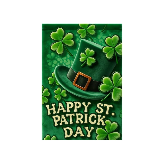 St Patricks Day Garden Flags for Outside Outdoor Lucky Shamrocks Garden Flag for St Patricks Day Yard Flag Mini Shamrock Irish Garden Flag