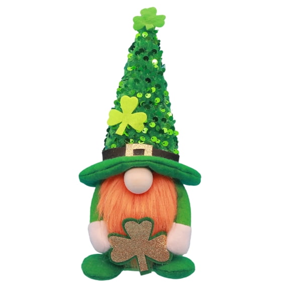 St Patricks Day Gnomes Plush Decorations Green Lucky Shamrock Glitter Gnome Table Ornaments for Spring Irish Holiday Tiered Tray Decor Wedding Bedroom Indoor Home Party Supplies