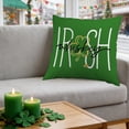 thumbnail image 1 of St Patricks Day Gnomes Throw Pillow Covers 18x18 Green Lucky Shamrock Decorative Pillow Cover St. Patrick's Clovers Bow Hat Cushion Cases Spring Rustic Outdoor Pillowcase for Couch Sofa, 1 of 6
