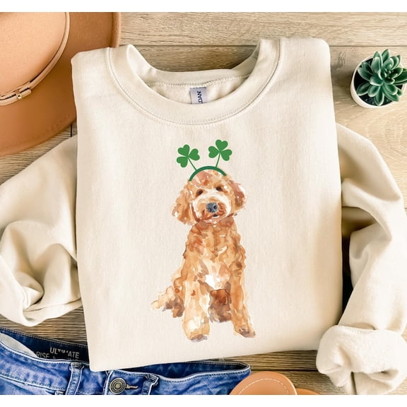 St Patricks Day Golden Doodle Shirt, St Patricks Day Dog Shirt, Goldendoodle Sweatshirt, Irish Dog Tee, Doodle Dog Mom, Coquette Dog815 Tshirt All Size S-5XL