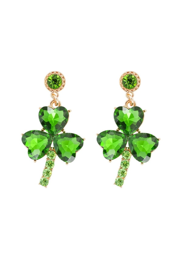 St. Patricks Day Good Luck Earrings,Charm Green Four Leaf Shamrock Lucky Clover Pendants Earrings Holiday Fashion Jewelry,St. Patrick's Day Earrings Holiday Fashion Earrings