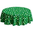thumbnail image 1 of St Patricks Day Gradient Green Shamrock Tablecloth Round Washable Table Covers for Indoor Outdoor Dining Table Home Party Decorations 60x60 Inch, 1 of 6
