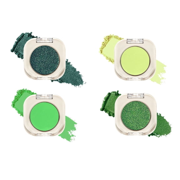 St Patricks Day Green Eyeshadow, Pressed Powder Eyeshadow, Matte Glitter Metallic Green, Waterproof Shimmer Eye Makeup for St. Patrick's Day Makeup