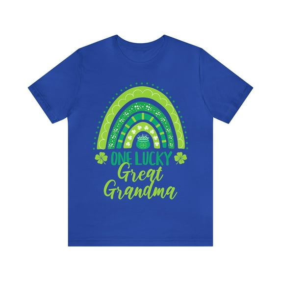 St Patricks Day Green Rainbow Unisex T-Shirt, One Lucky Great Grandma