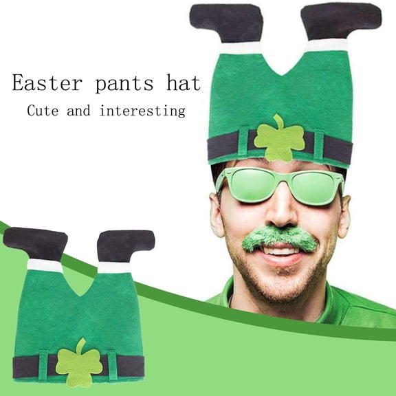 St Patricks Day Hat Green Pants Hat Leprechaun Costume for St. Patricks Costume Party Favor Accessories 13x13 in