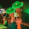 thumbnail image 1 of St Patricks Day Hat with Velvet Border Light Up Top Hat White Irish Shamrock clothes Prop for Holiday Party Celebration(C), 1 of 6