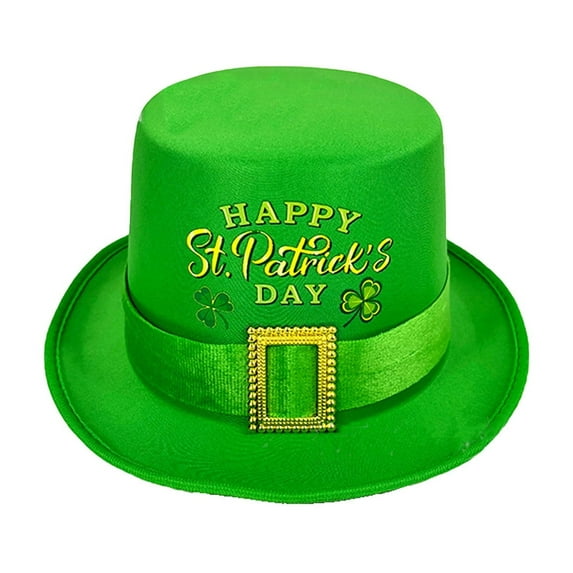 St Patricks Day Hats With Light St Patrick's Day Green Velvet Top Hat Green St Patricks Day Party Accessories Green Christmas Tree Topper Hat