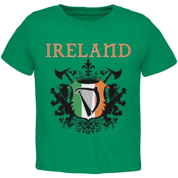 St. Patricks Day - Heraldic Irish Harp Kelly Toddler T-Shirt - 4T