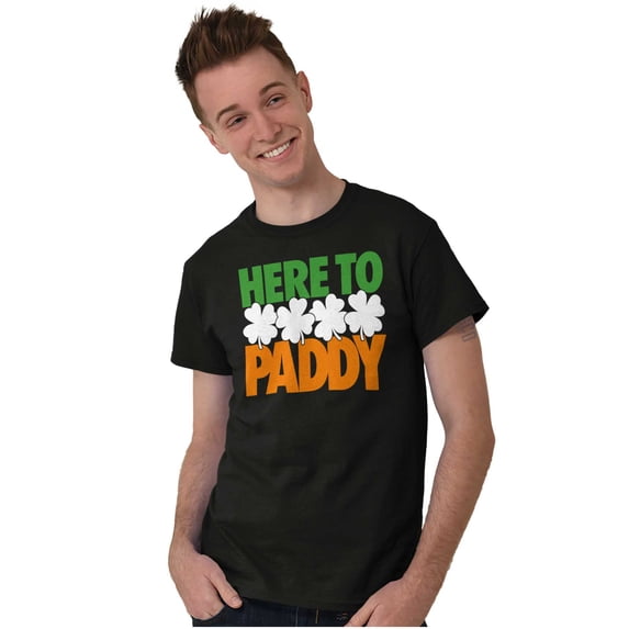 St Patricks Day Here to Paddy Pun Men's Graphic T Shirt Tees Brisco Brands L