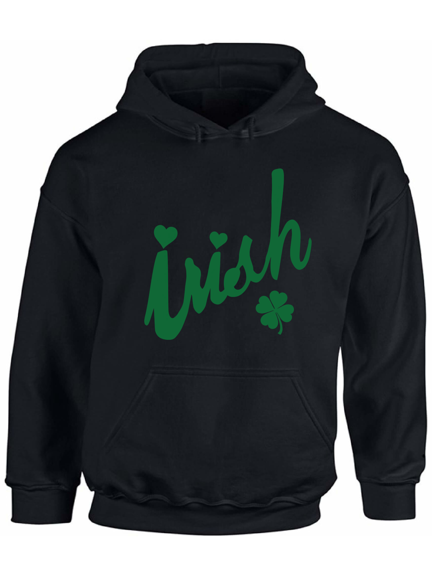 St. Patricks Day Hoodie Green Clover Leaf Hooded Sweatshirt Shamrock Sweater for Him Irish Clover Hoodie for Her Pattys Day - image 1 of 5