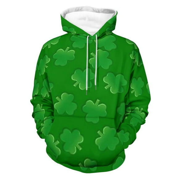 St Patricks Day Hoodies for Men Women Shamrock Graphic Print Sweatshirt Irish Casual Sweatshirts Tops 3XL