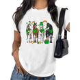 thumbnail image 1 of St Patricks Day Horse Print Tshirt Graphic Tees White Shirts S-5XL Womens Lucky Shamrock Irish Holiday Tops, 1 of 5