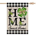 thumbnail image 1 of St Patricks Day House Flag 28x40 Inch Double Sided Large Burlap Holiday Home Sweet Home Flag for Outside Yard, 1 of 6